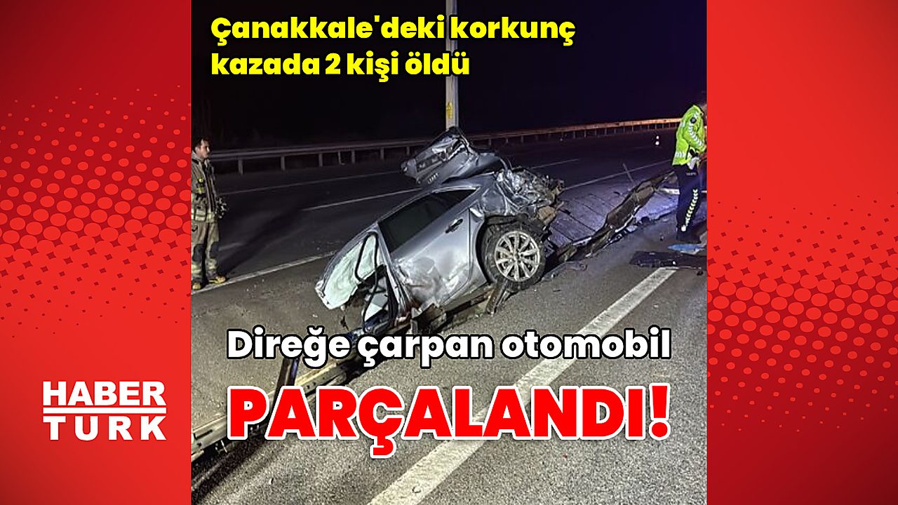 Direğe çarpan otomobil parçalandı! 2 ölü