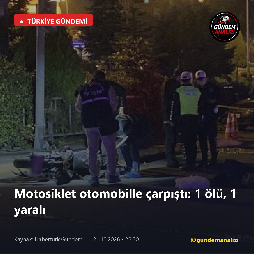 Motosiklet otomobille çarpıştı: 1 ölü, 1 yaralı