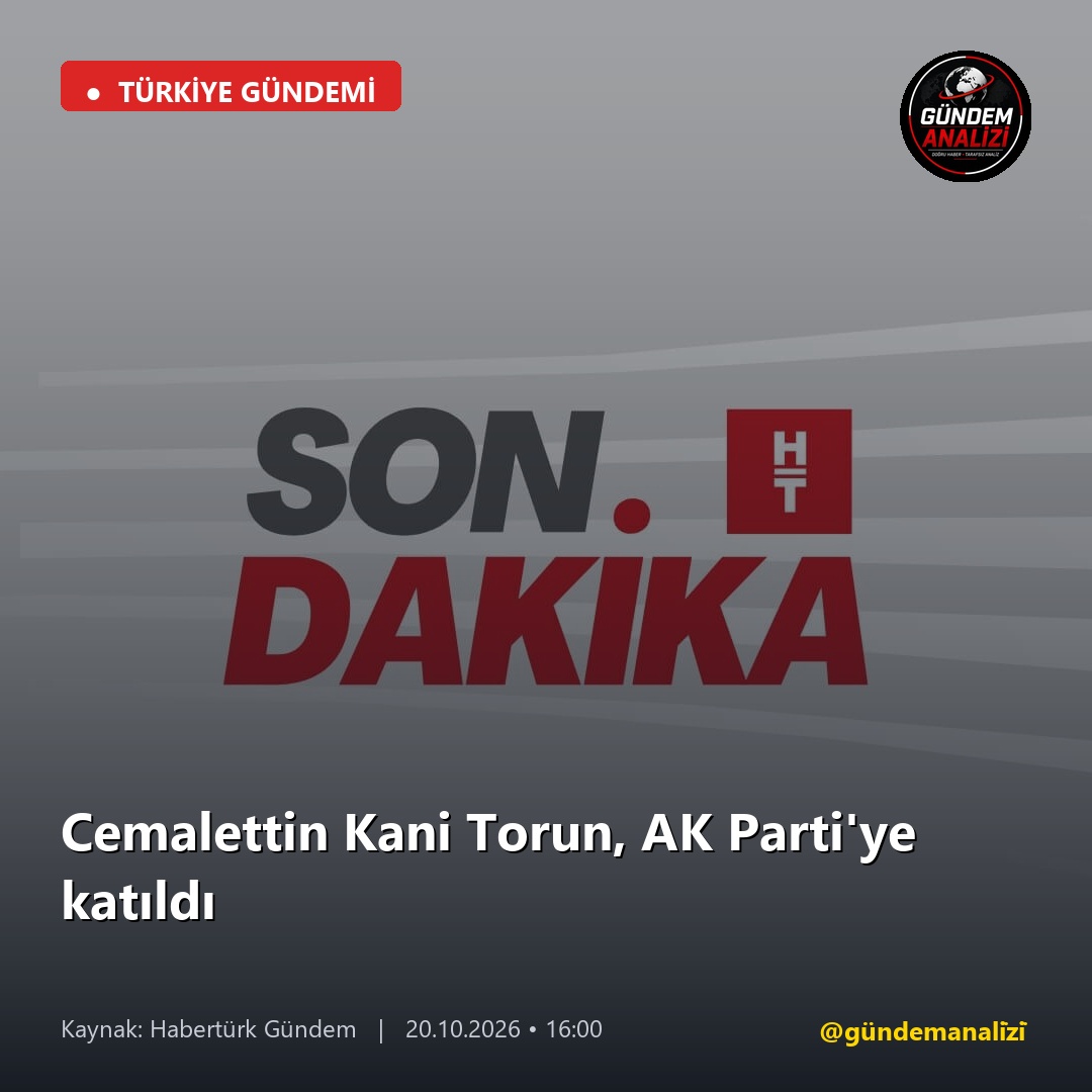 Cemalettin Kani Torun, AK Parti'ye katıldı
