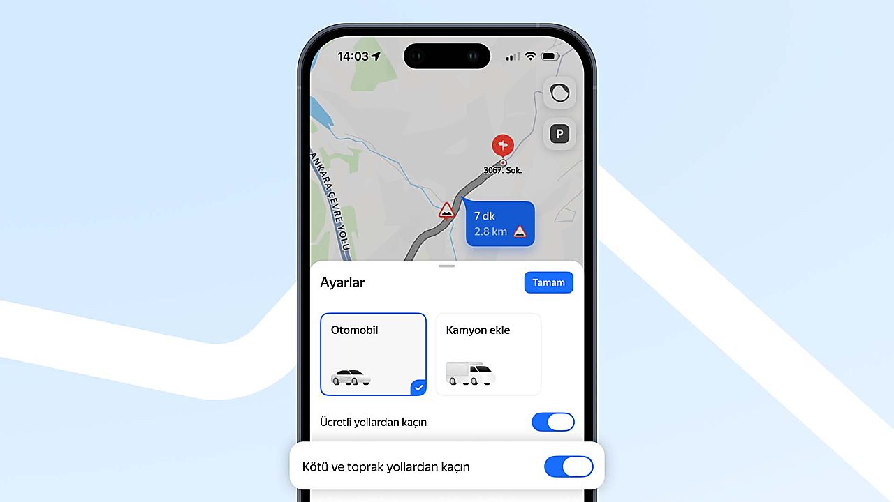 Yandex Maps ve Navi’ye bozuk ve asfaltsız yollardan kaçın seçeneği geldi