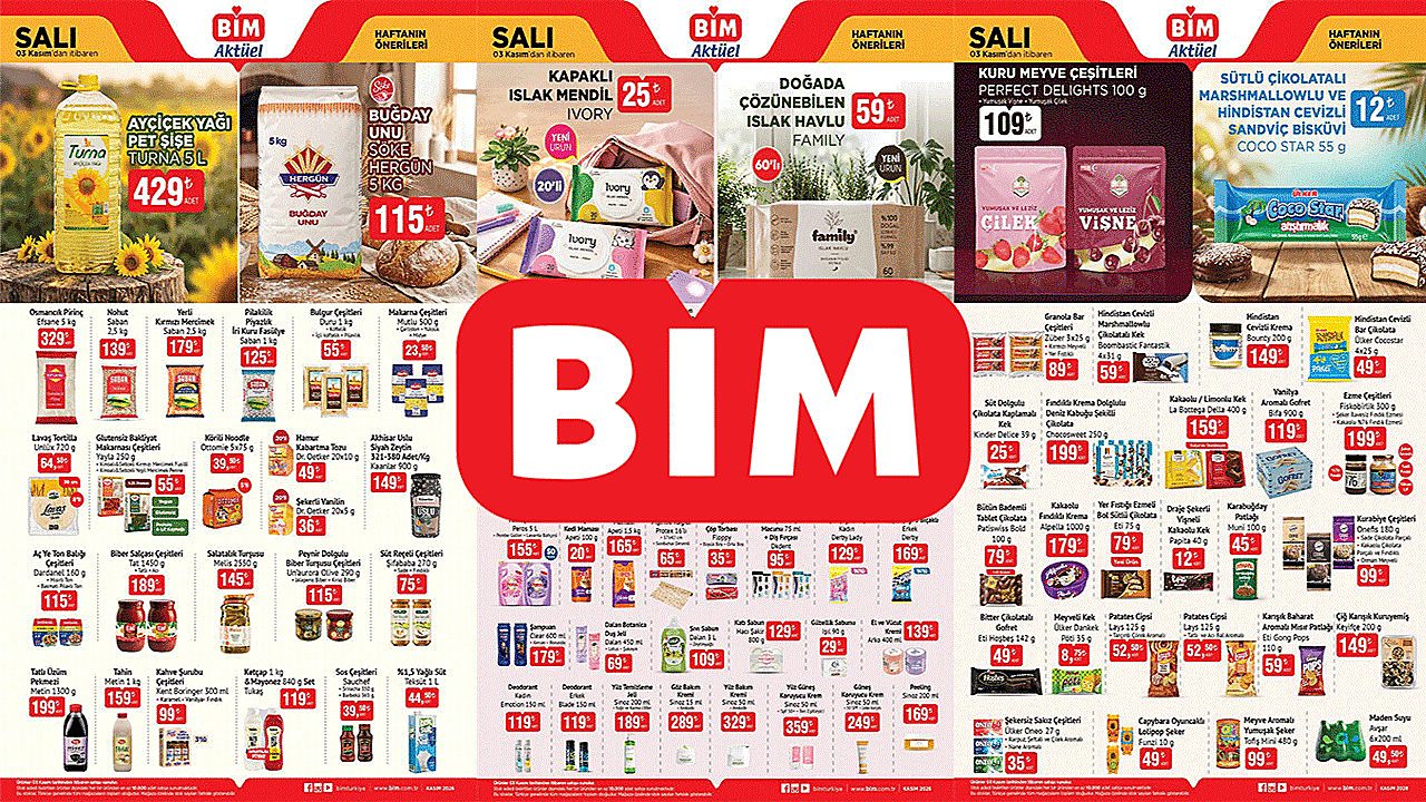 BİM'E 3 KASIM’DA GELECEK ÜRÜNLER BELLİ OLDU: LİSTEDE YOK YOK (BİM 3-9 KASIM)
