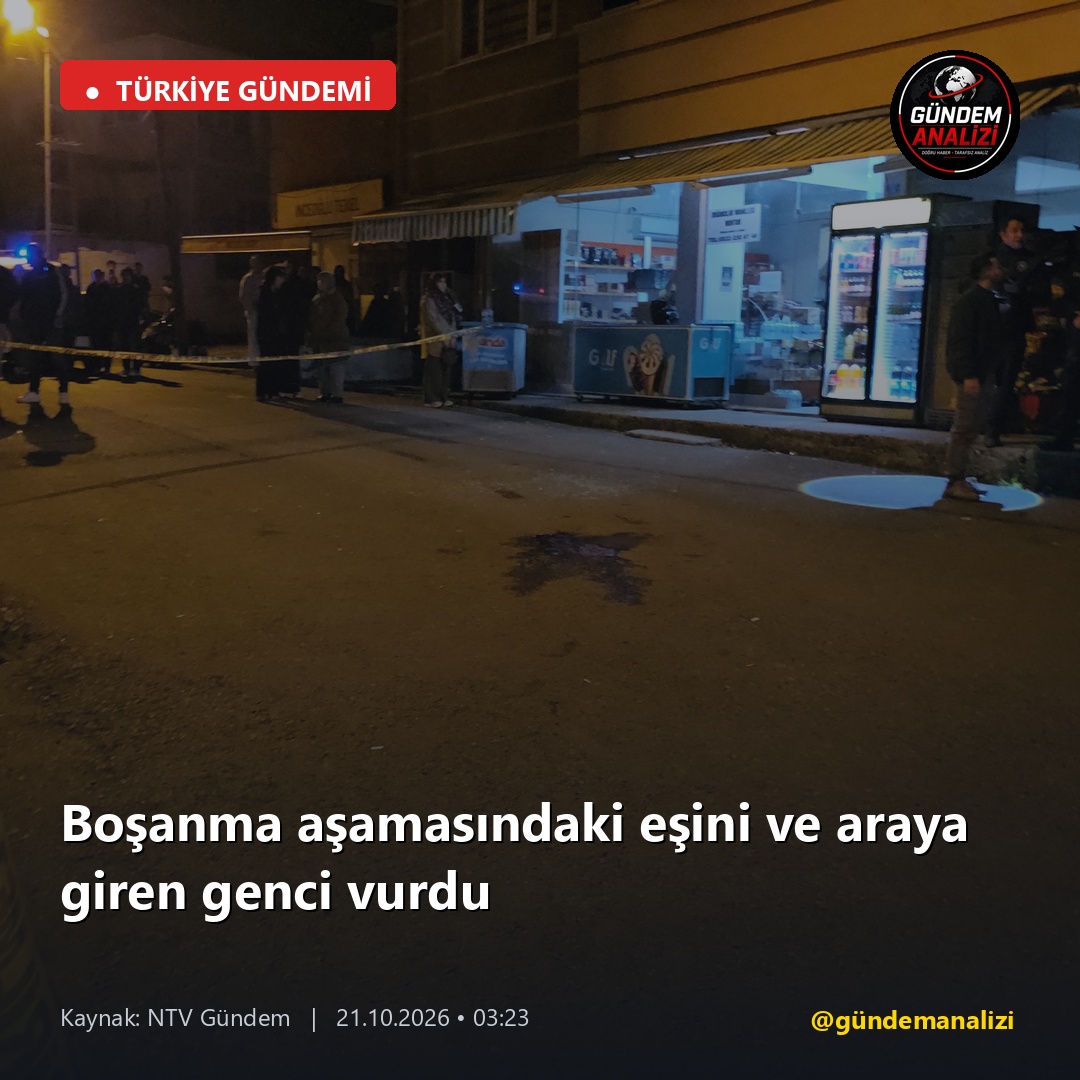 Boşanma aşamasındaki eşini ve araya giren genci vurdu