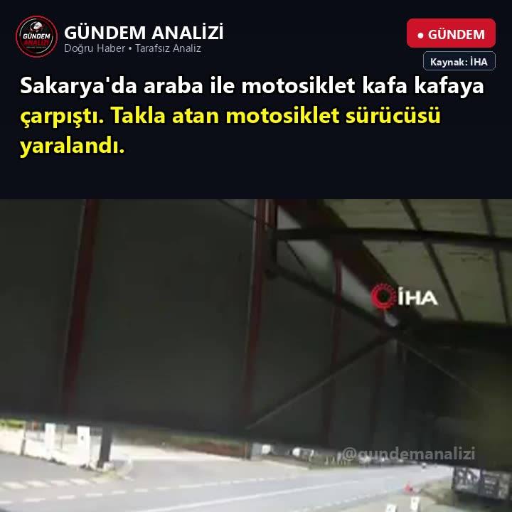 Sakarya'da araba ile motosiklet kafa kafaya çarpıştı. Takla atan motosiklet sürücüsü yaralandı.