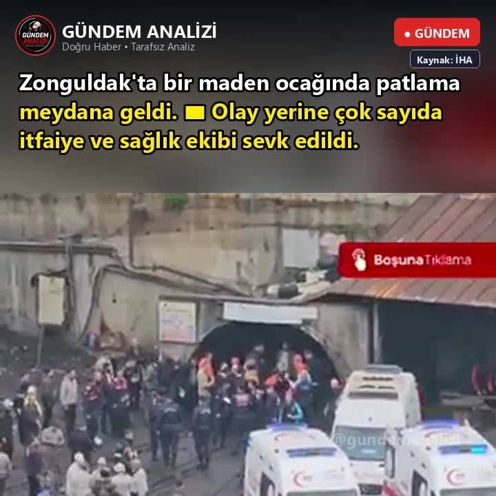 Zonguldak'ta bir maden ocağında patlama meydana geldi. ▬ Olay yerine çok sayıda itfaiye ve sağlık ekibi sevk edildi.